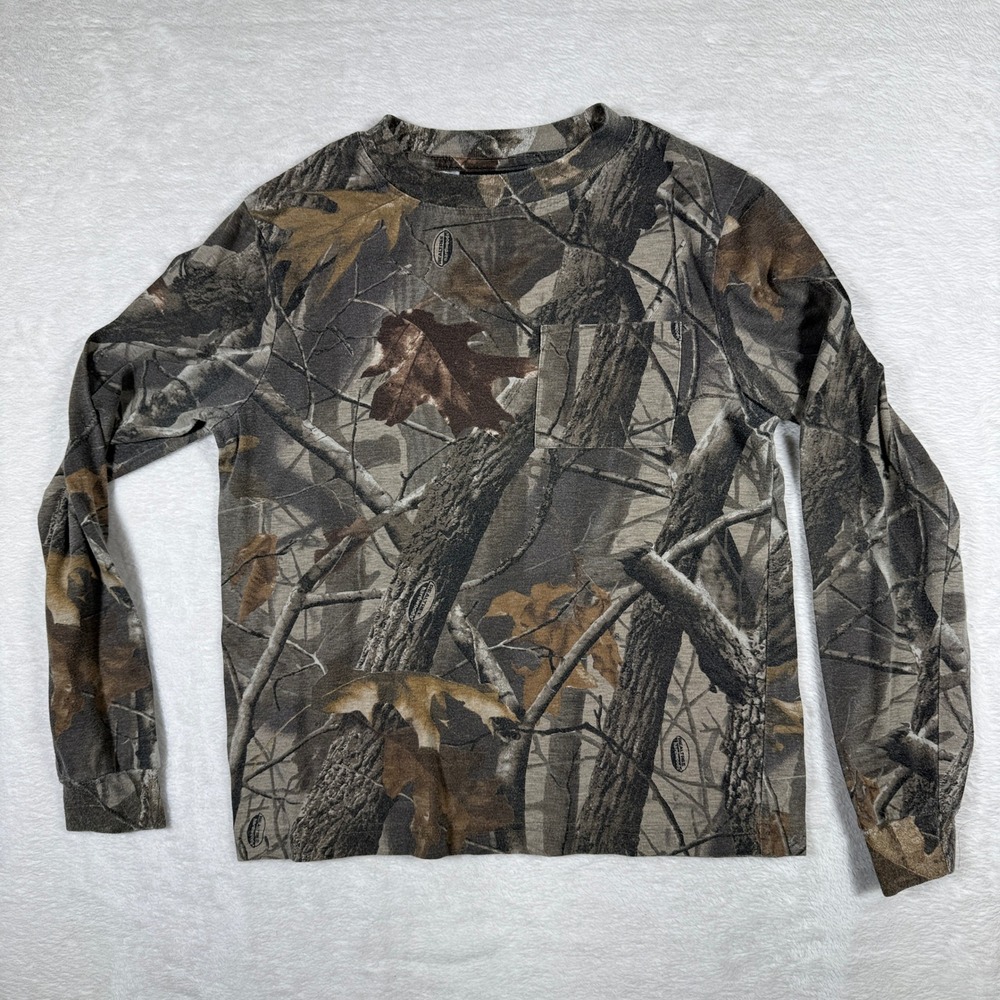 Realtree Camo Long Sleeve T‎ Shirt Youth 12-14 Cotton Polyester Blend